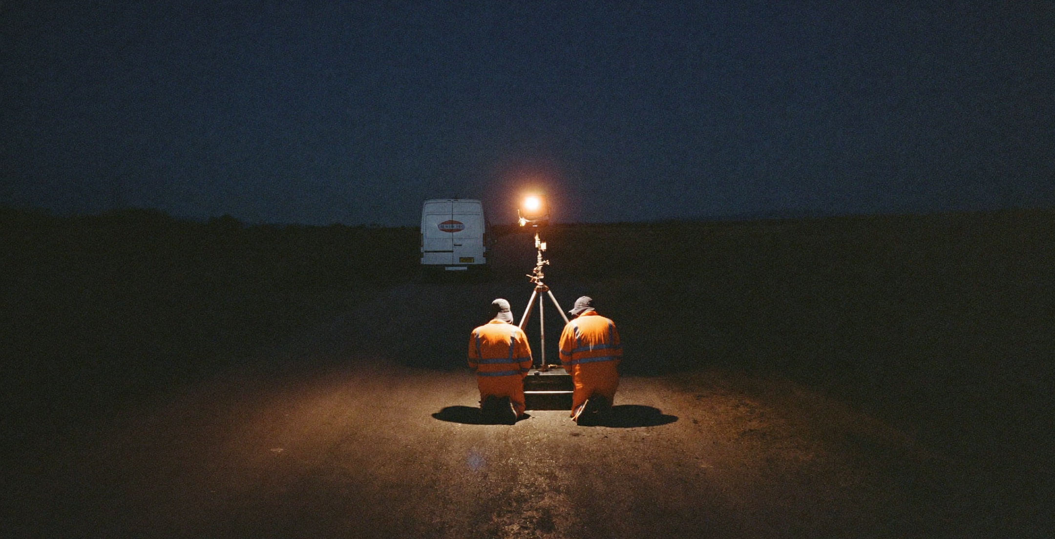 Data-centre infrastructure lit in EXA blue and orange