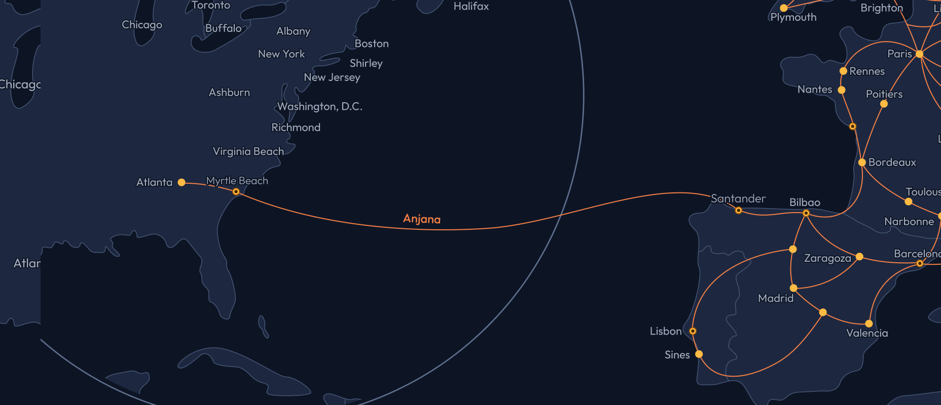 AEC-3 Amitié route map