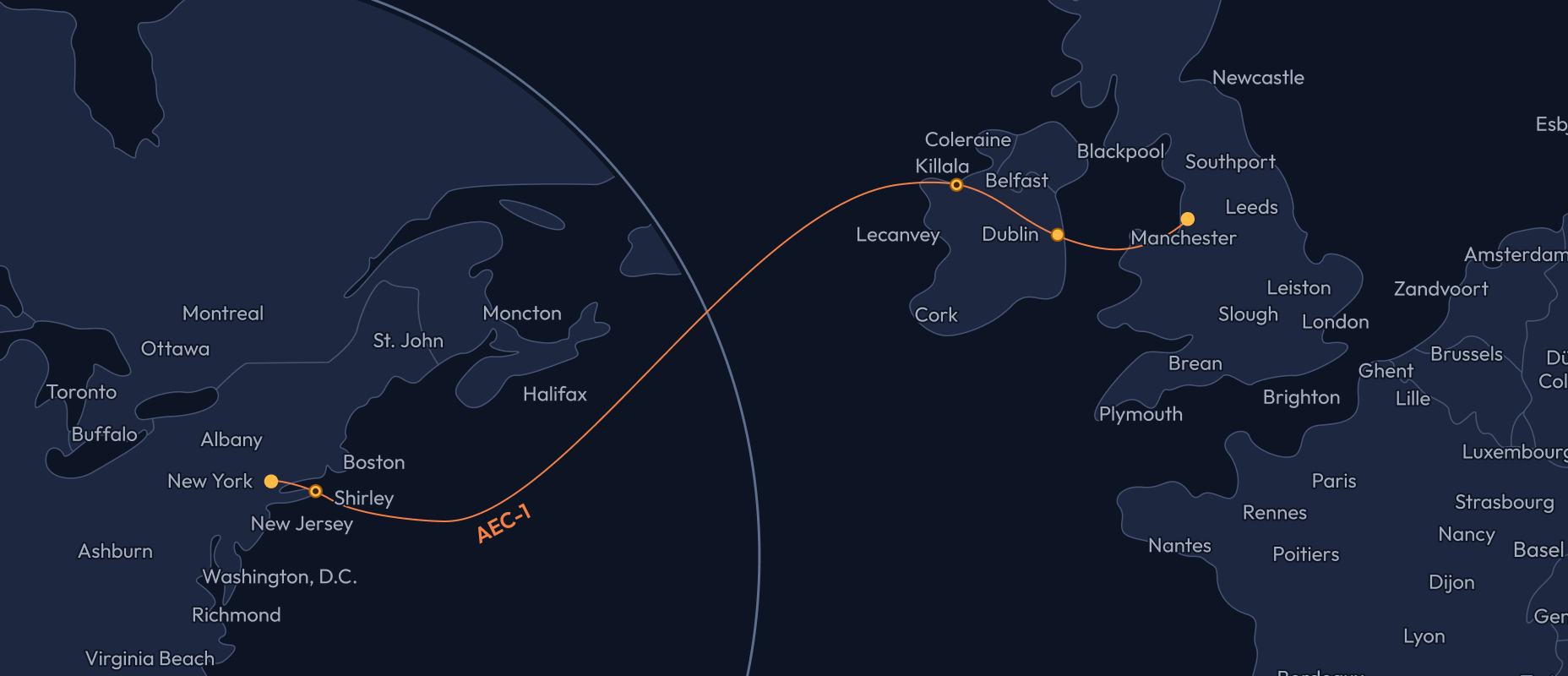 AEC-1 route map