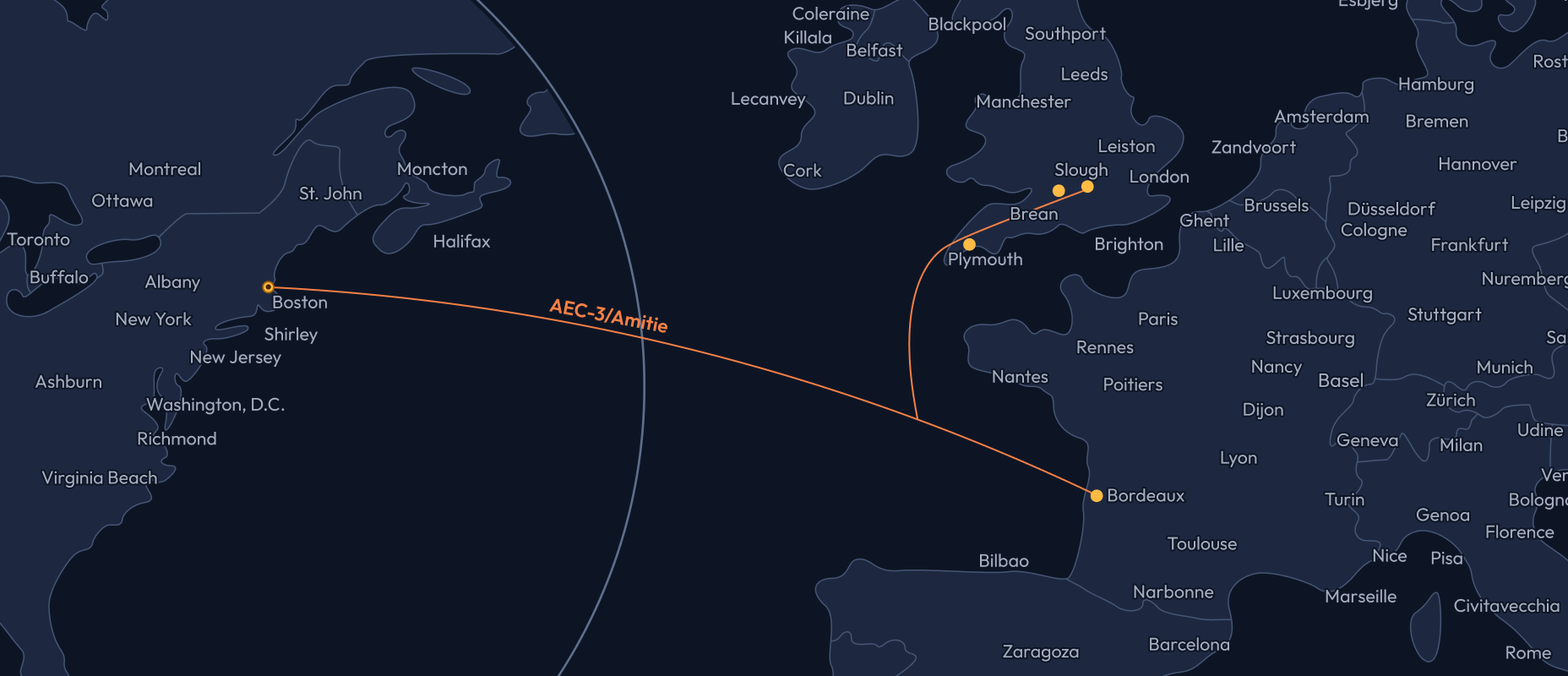 AEC-3 Amitié route map