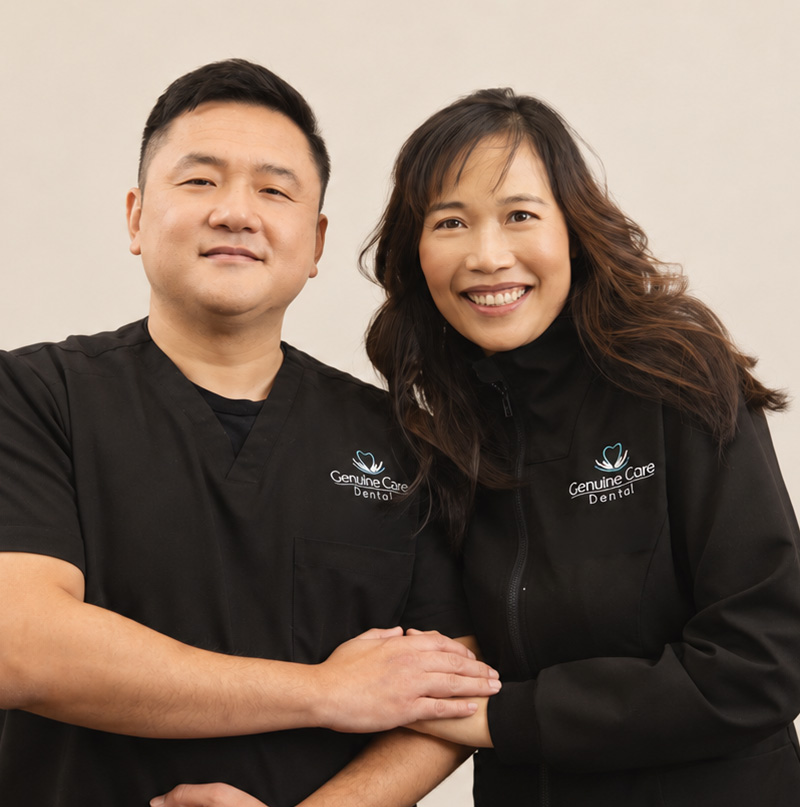 Dr. John Hao Rong and Mia Rong, founders of Genuine Care Dental in Saratoga, CA