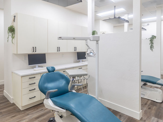 Private dental treatment room with patient chair at Genuine Care Dental in Saratoga, CA