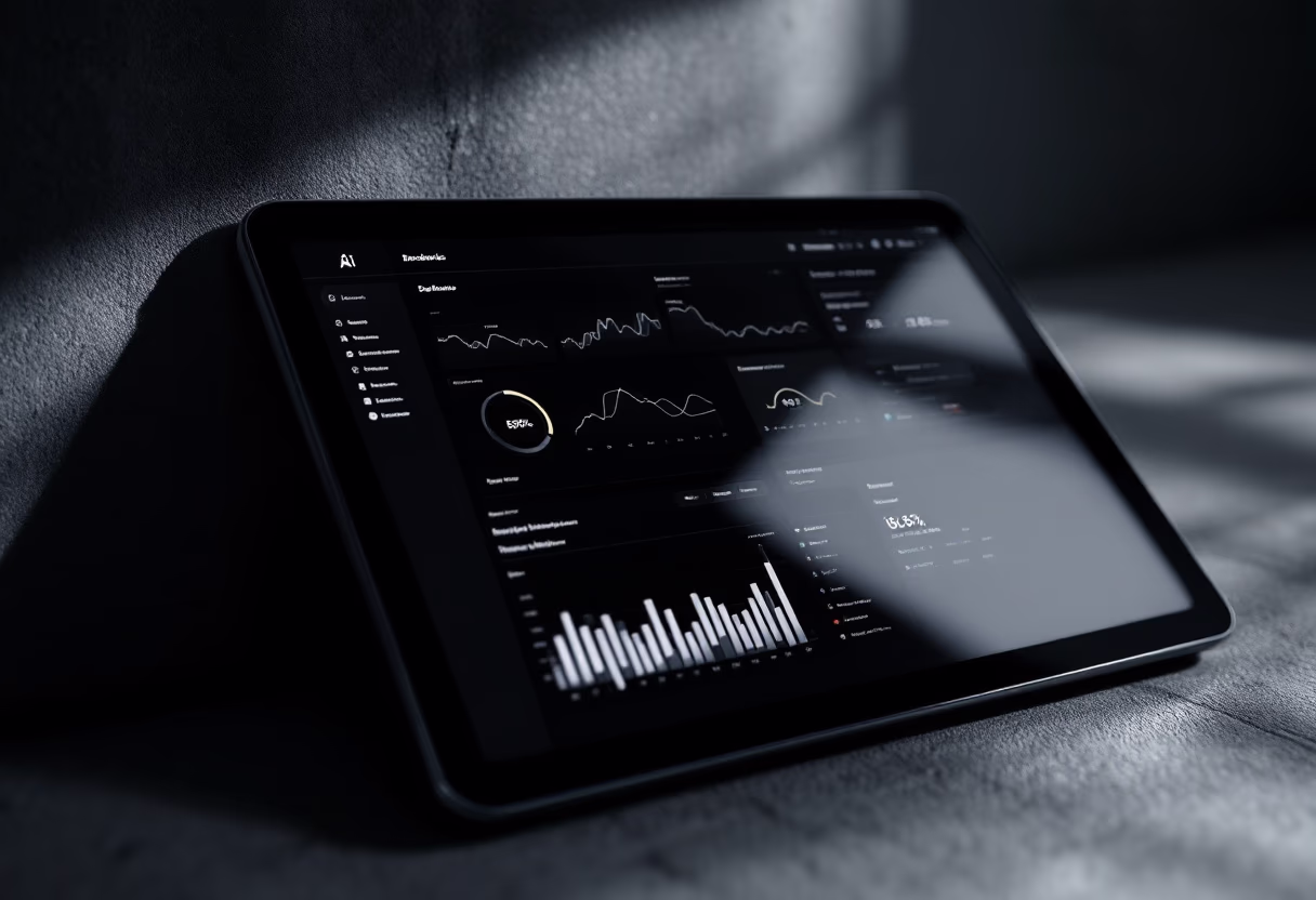 [interface] screenshot of data analytics dashboard (for an ai saas company)