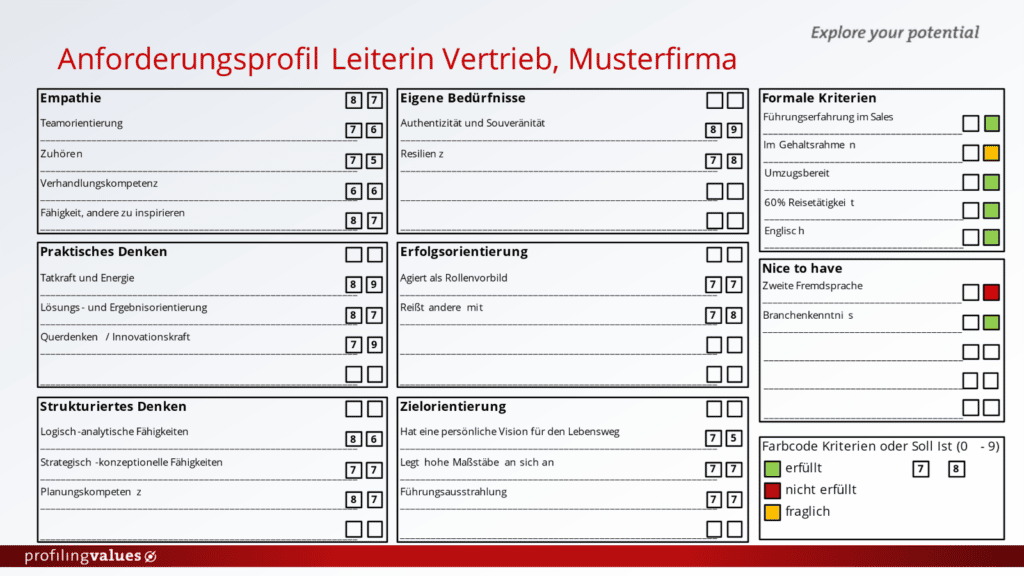 Beispiel-Anforderungsprofil Vertriebsleitung