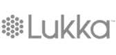 Lukka company logo with a stylized, geometric flower or star-shaped emblem to the left of the text.
