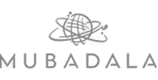 Mibadala logo with stylized geometric shape above the company name in bold uppercase letters.