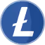 Blue circular Litecoin cryptocurrency logo with white stylized letter L and a diagonal line.