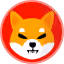 Cartoon illustration of a red Shiba Inu dog face with pointy ears and a white and tan muzzle.
