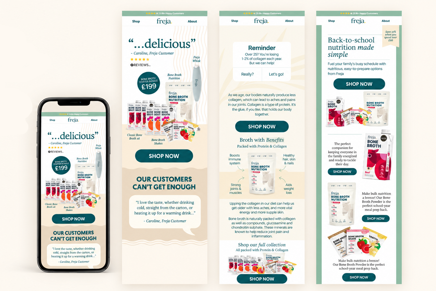Freja email campaign design examples