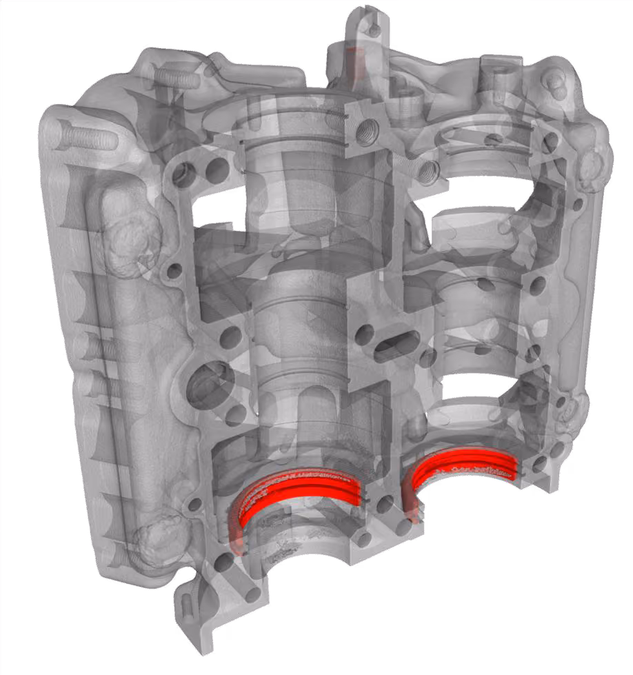 Multi-material engine head CT