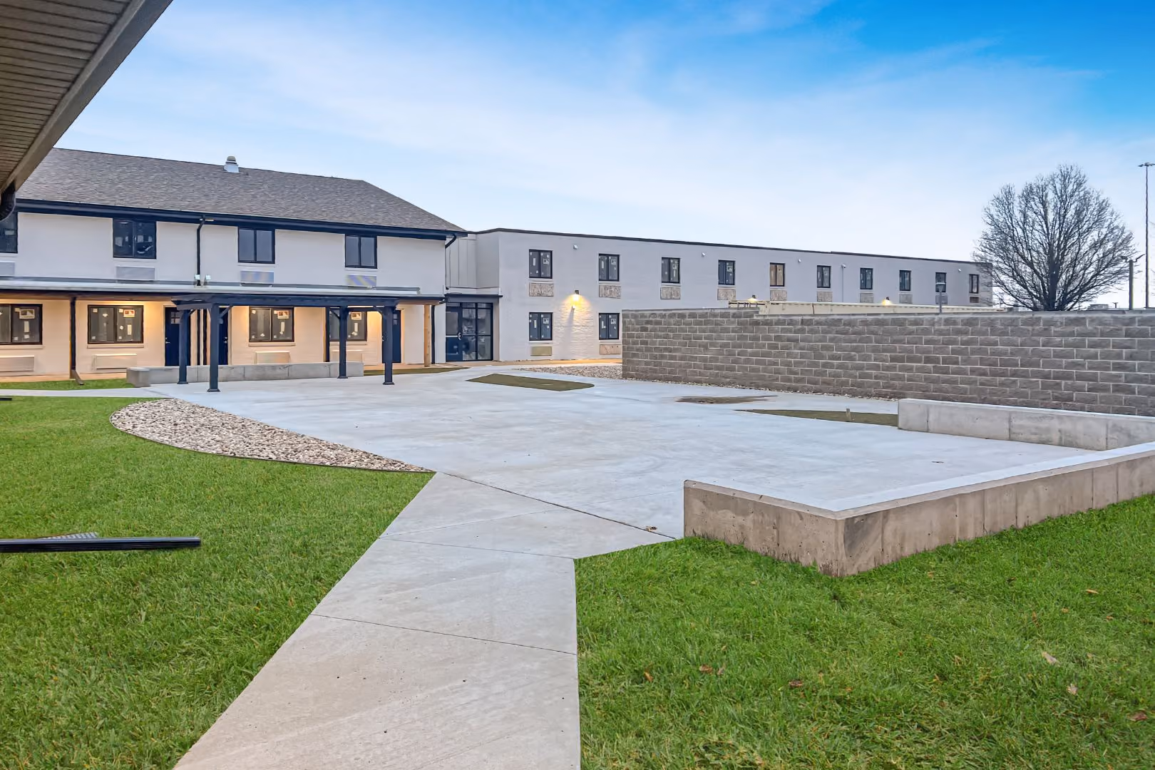 Courtyard at Floyd River Flats in Sioux City, Iowa.