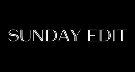 White text 'SUNDAY EDIT' on a black background.