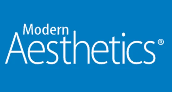 Modern Aesthetics logo with white text on a blue background.