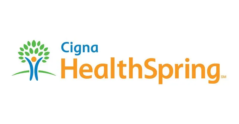 Cigna HealthSpring logo with a stylized tree and person figure.