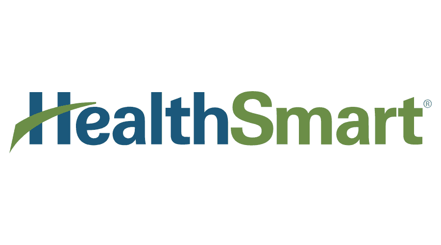HealthSmart logo with 'Health' in blue and 'Smart' in green, featuring a green swoosh over the H.