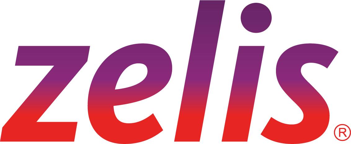 Zelis logo in gradient colors transitioning from red at the bottom to purple at the top.