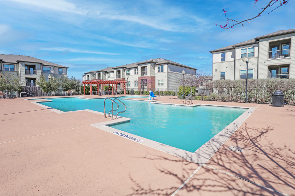 Swimming pool with accessible chair lift