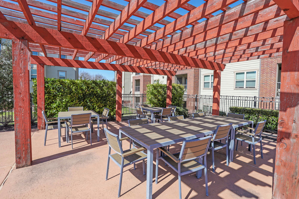 Poolside seating area