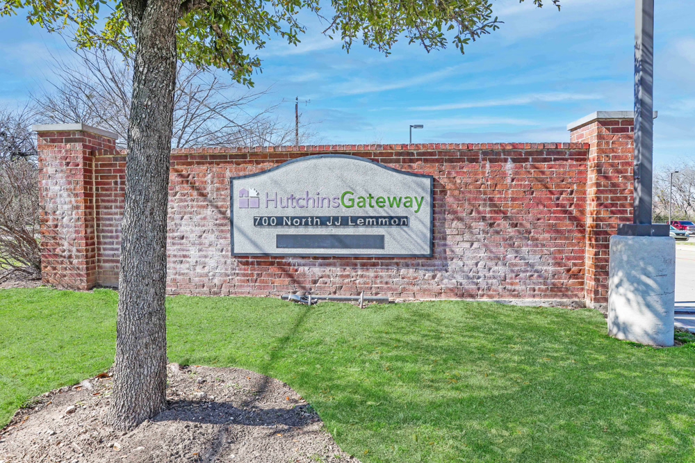Exterior of Hutchins Gateway monument sign