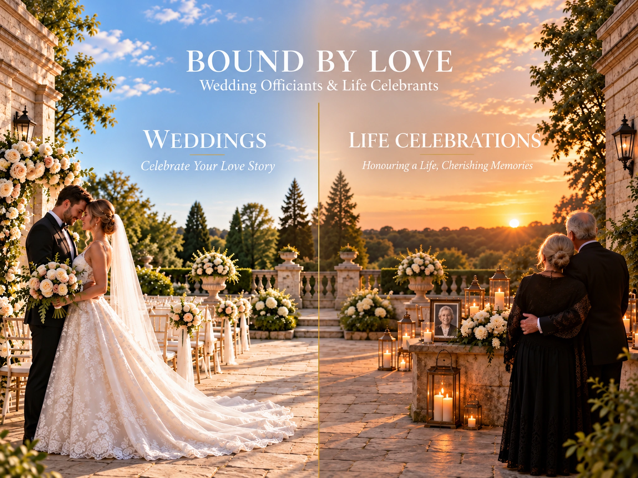 Bound By Love wedding and life celebration services homepage hero