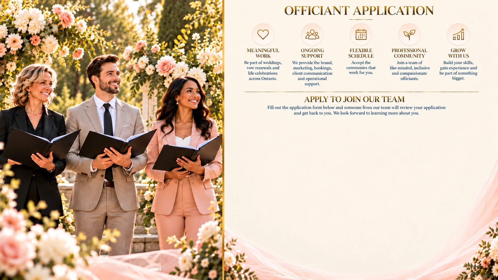 Bound by Love officiant application