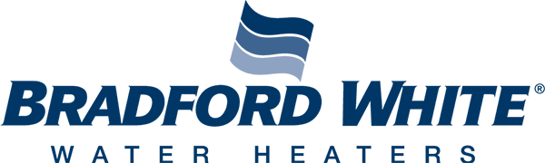 Bradford White logo with stylized mountain design in blue shades above the brand name.