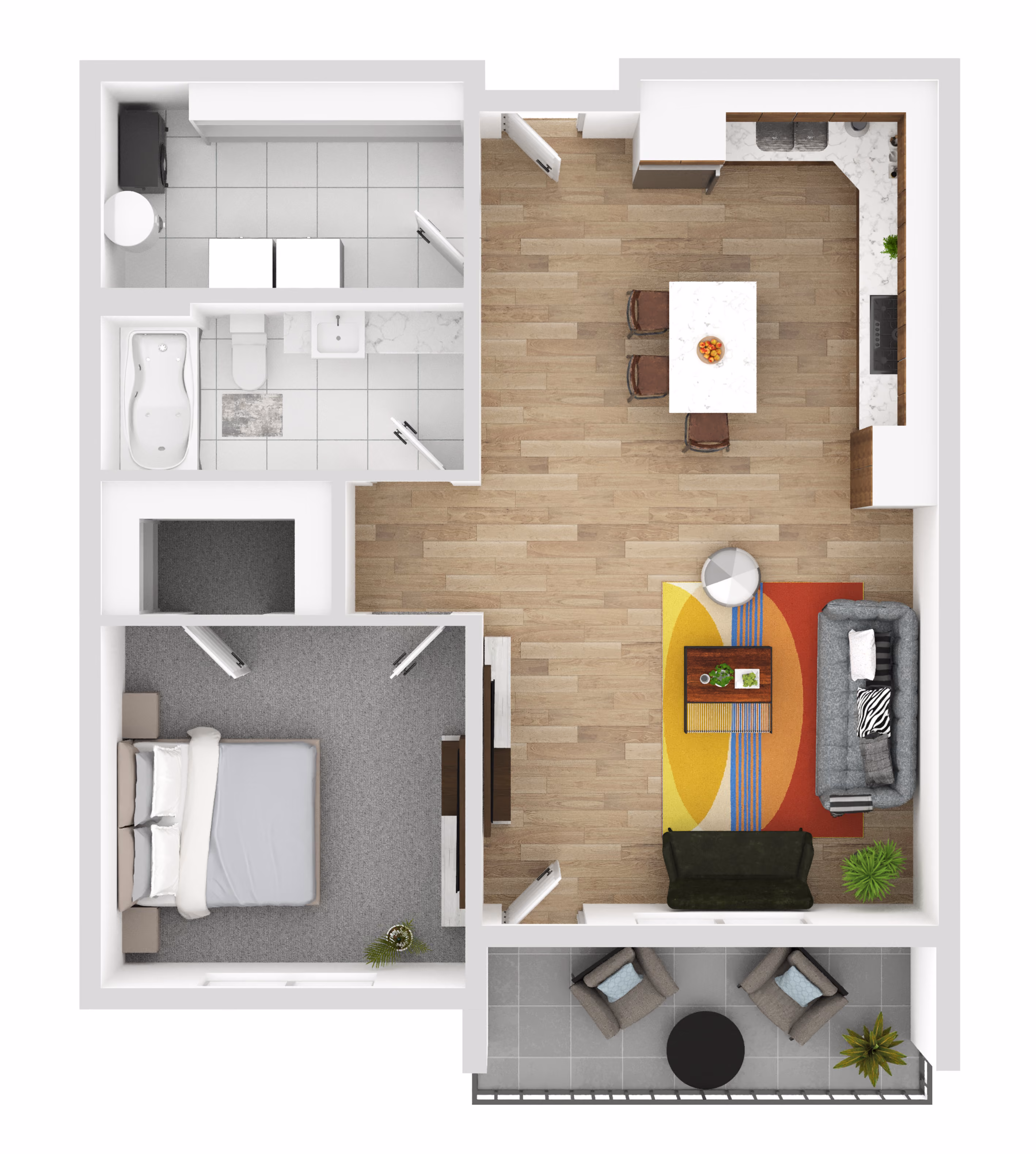 One Bedroom One Bathroom Floor Plan at Sage Meadow Village in Sioux Falls, SD