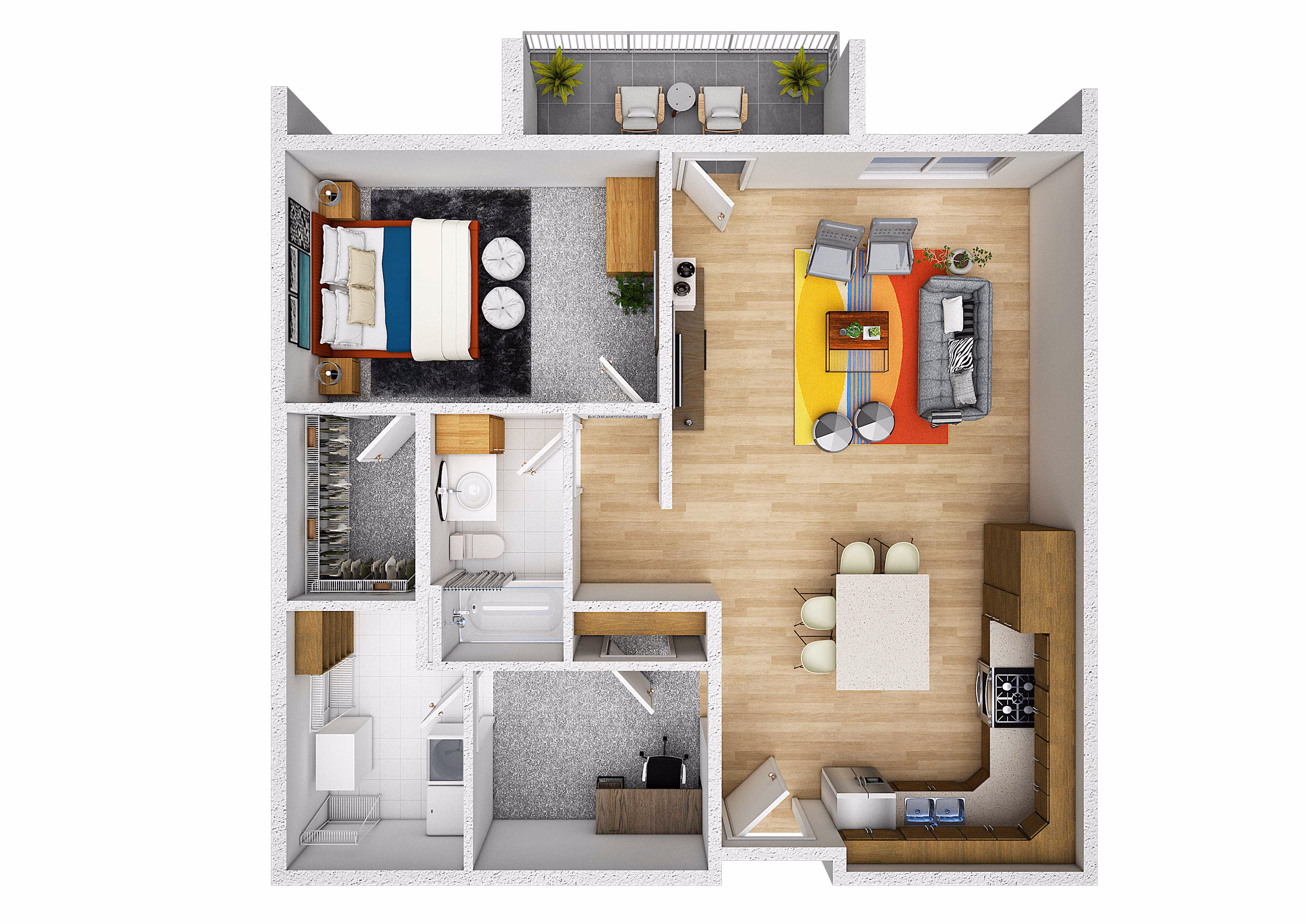One Bedroom One Bathroom Floor Plan at Sage Meadow Village in Sioux Falls, SD