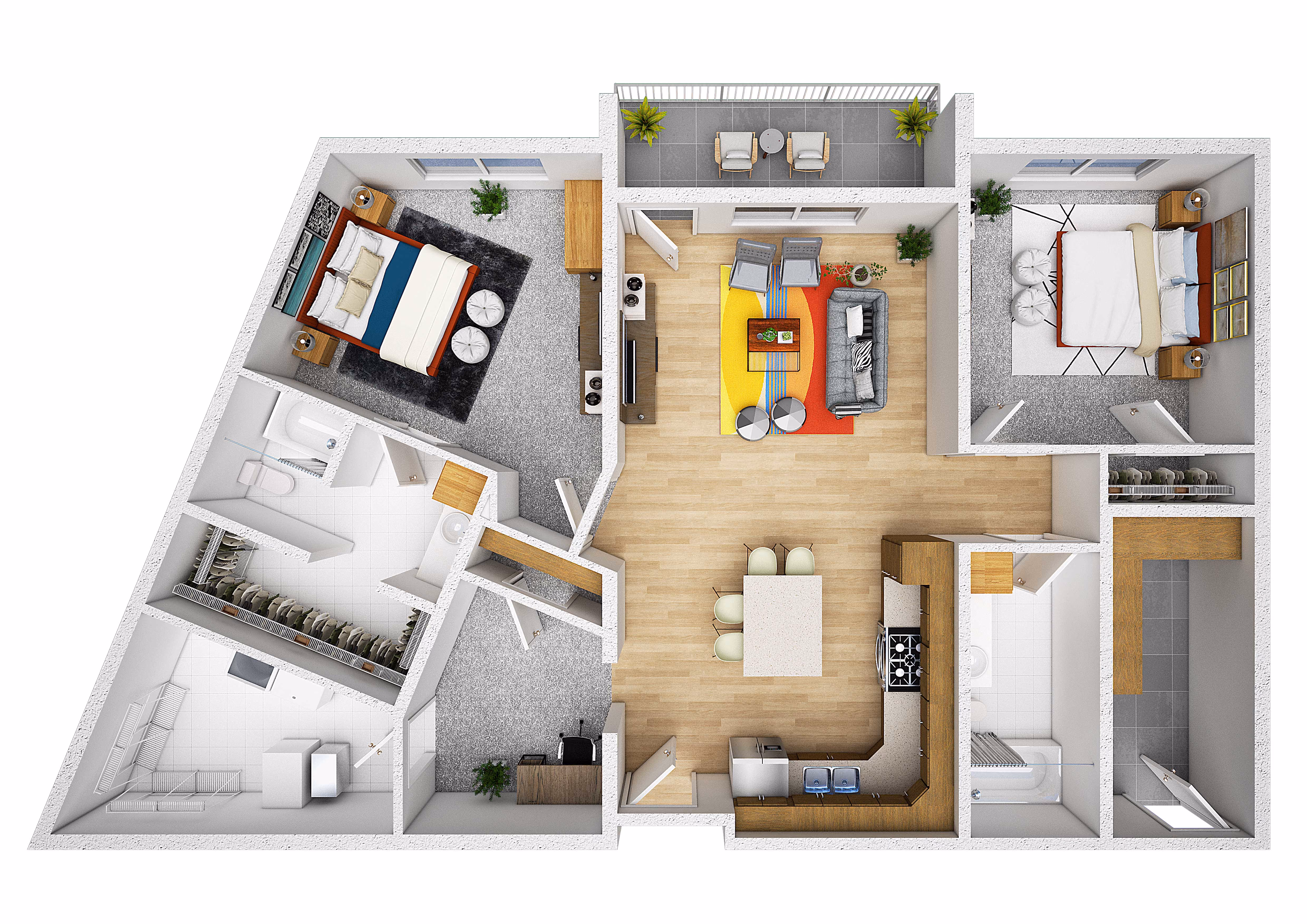Two Bedroom Two Bathroom Floor Plan at Sage Meadow Village in Sioux Falls, SD