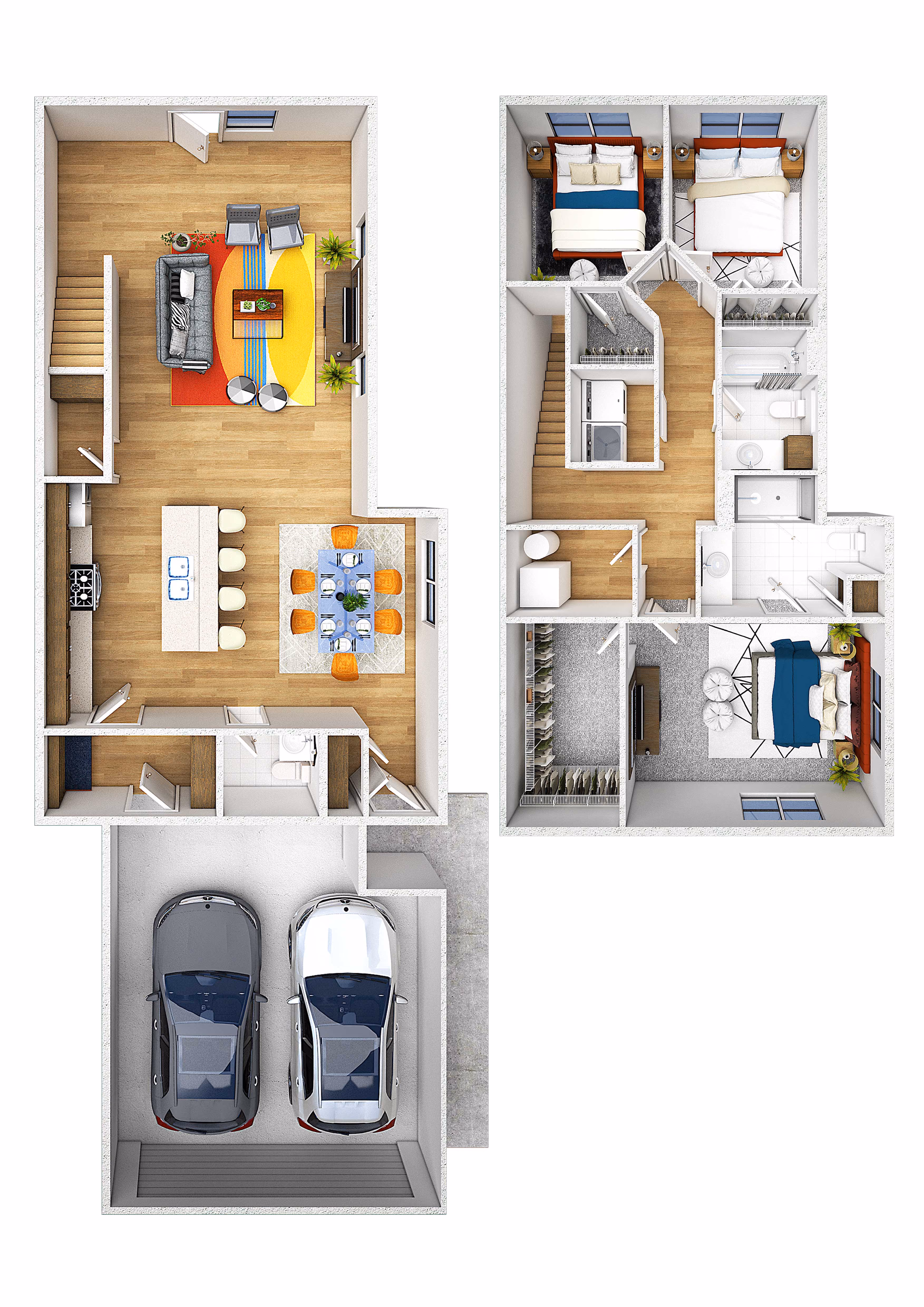 Three Bedroom Two And A Half Bathroom Townhome Floor Plan at Sage Meadow Village in Sioux Falls, SD