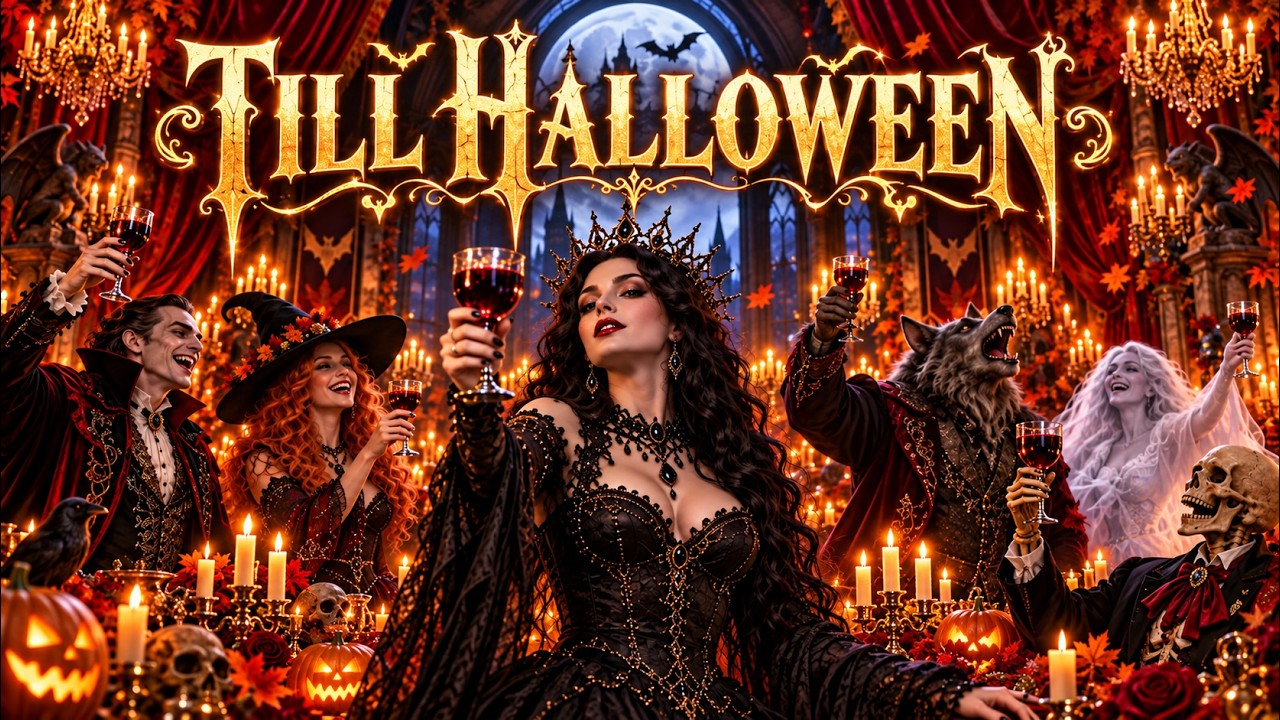 Till Halloween by Vesper Mourdant, gothic Halloween music video artwork