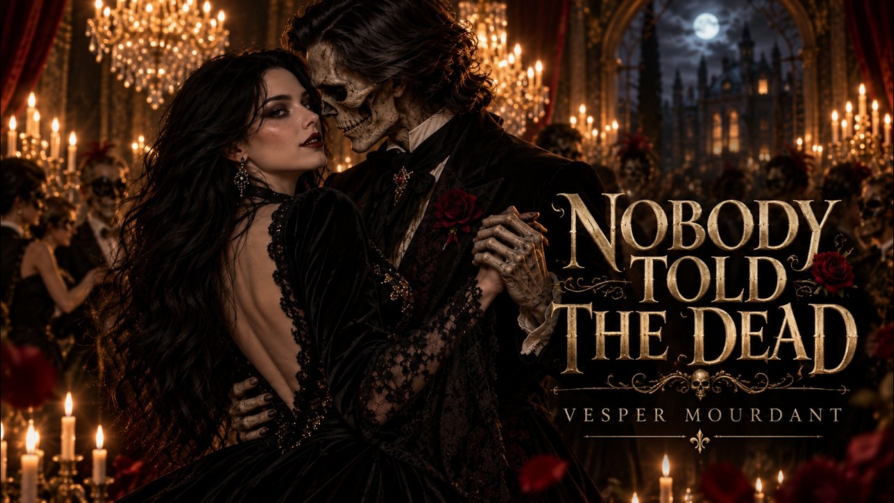 Nobody Told the Dead by Vesper Mourdant, dark disco gothic Halloween music video artwork