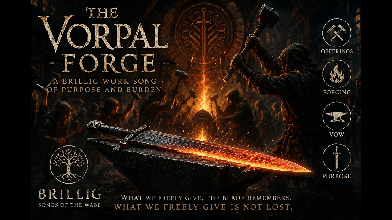 The Vorpal Forge by Brillira, Jabberwocky-inspired dark fantasy folk music video artwork