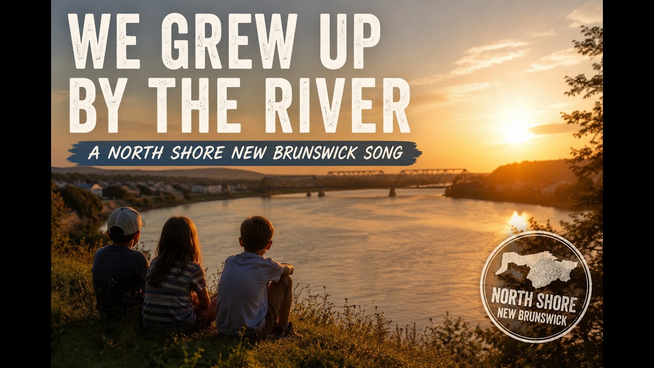 We Grew Up by the River by Mercy Road, Campbellton and Restigouche childhood memories artwork
