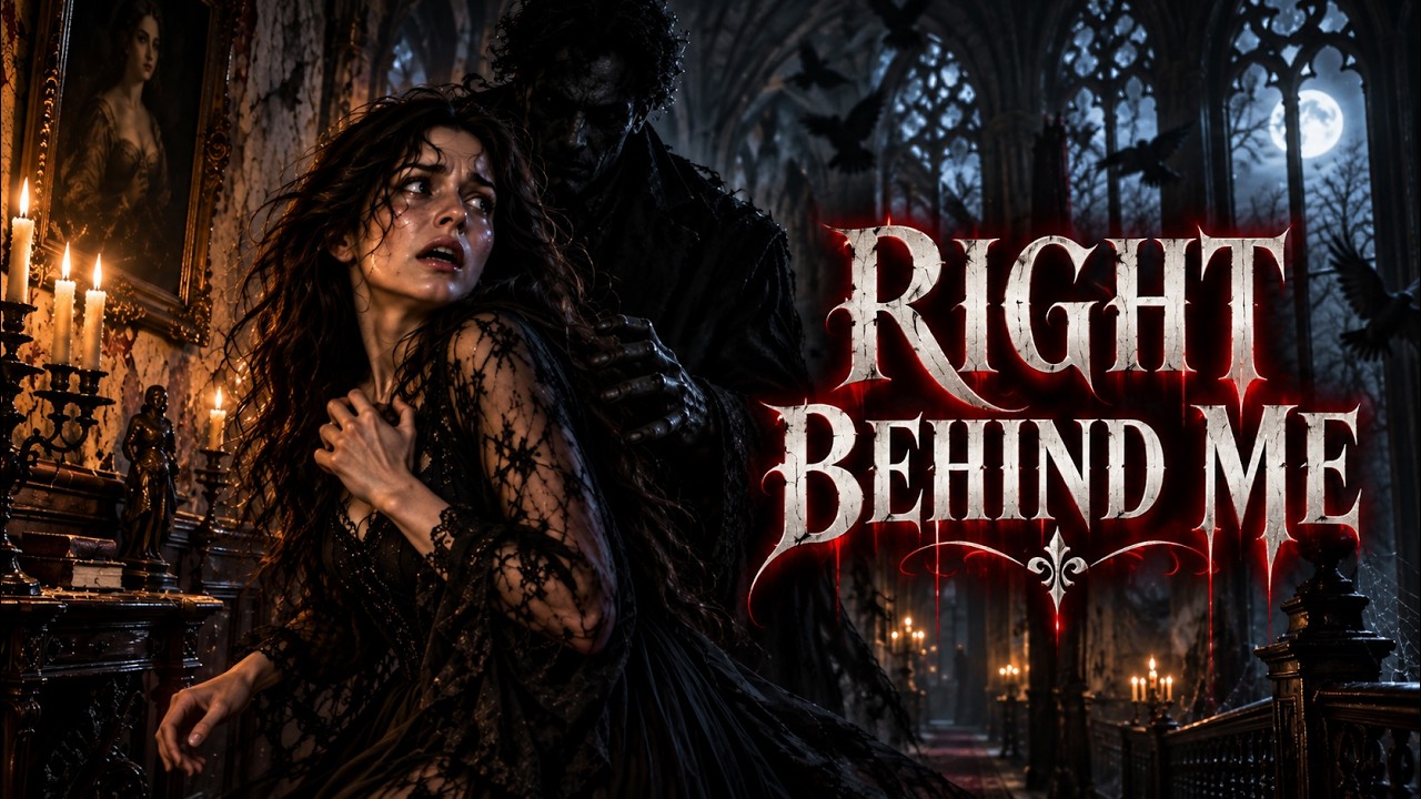 Right Behind Me by Vesper Mourdant, haunted-house gothic horror artwork
