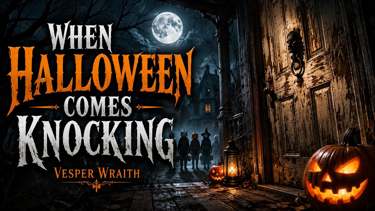 When Halloween Comes Knocking by Vesper Mourdant, Halloween horror artwork