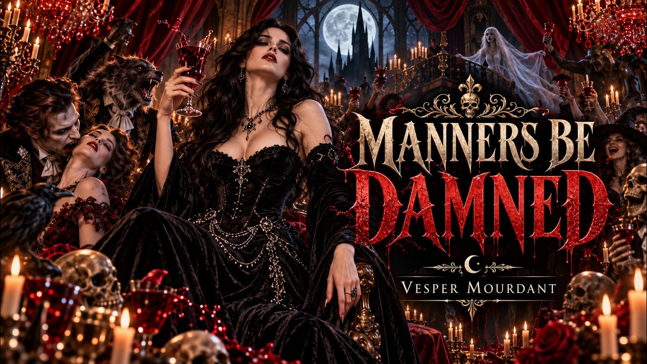 Manners Be Damned by Vesper Mourdant, Victorian monster-ballroom Halloween artwork