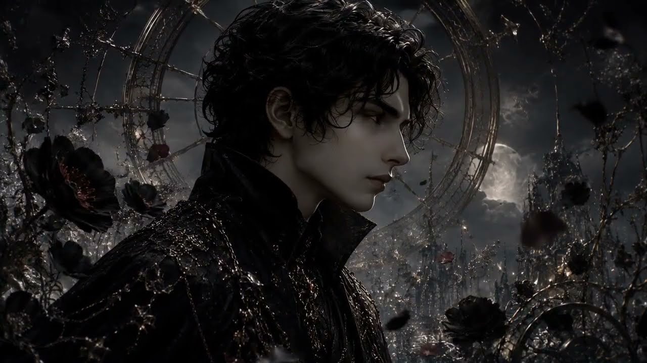 The Garden Below by Rhialto, gothic industrial garden artwork inspired by Swinburne
