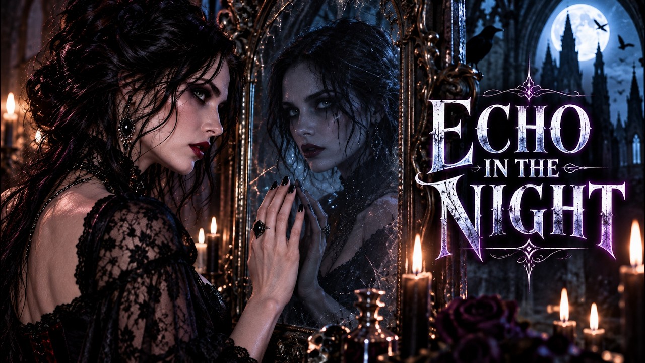 Echo in the Night by Rhialto, gothic darkwave artwork inspired by Christina Rossetti