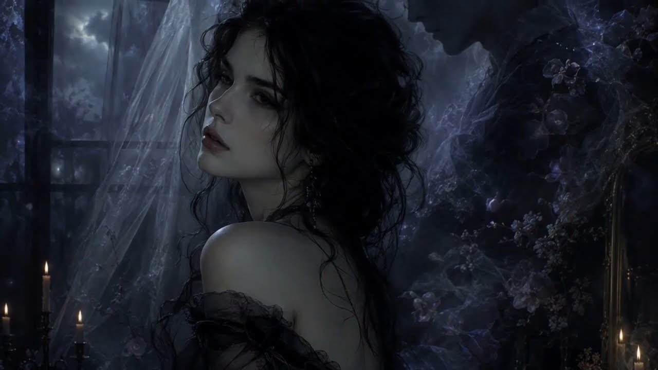 When I Close My Eyes by Vesper Mourdant, dreamlike gothic darkwave artwork inspired by Shakespeare’s Sonnet 43
