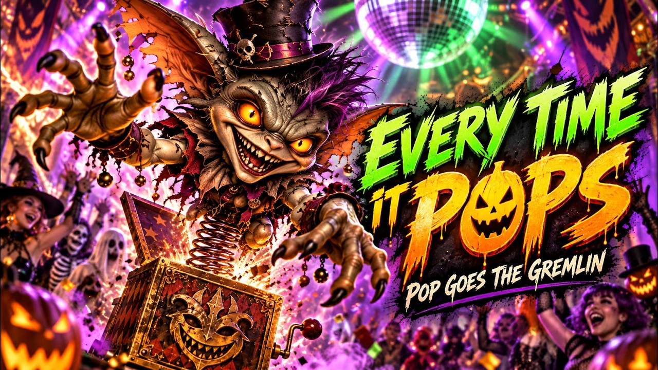 Every Time It Pops — Pop Goes the Gremlin by Rhialto, Halloween dance music artwork
