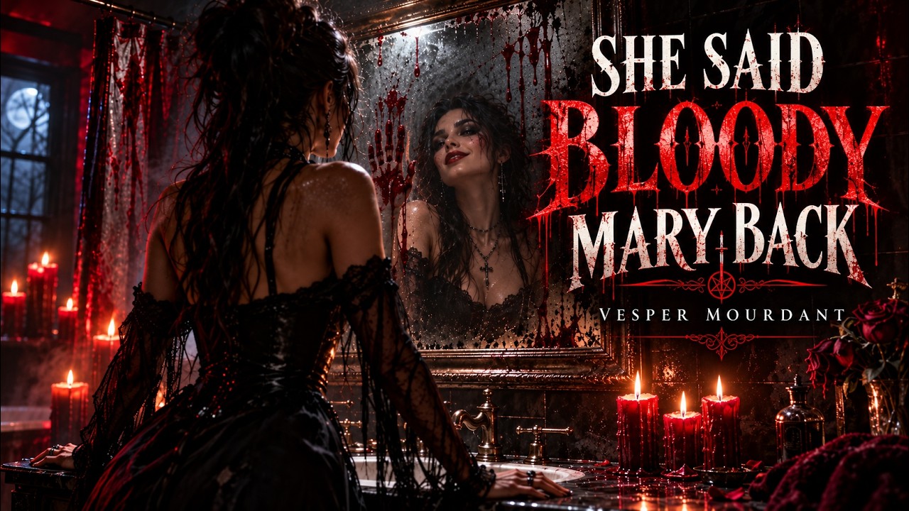 She Said Bloody Mary Back by Vesper Mourdant gothic Halloween music video artwork