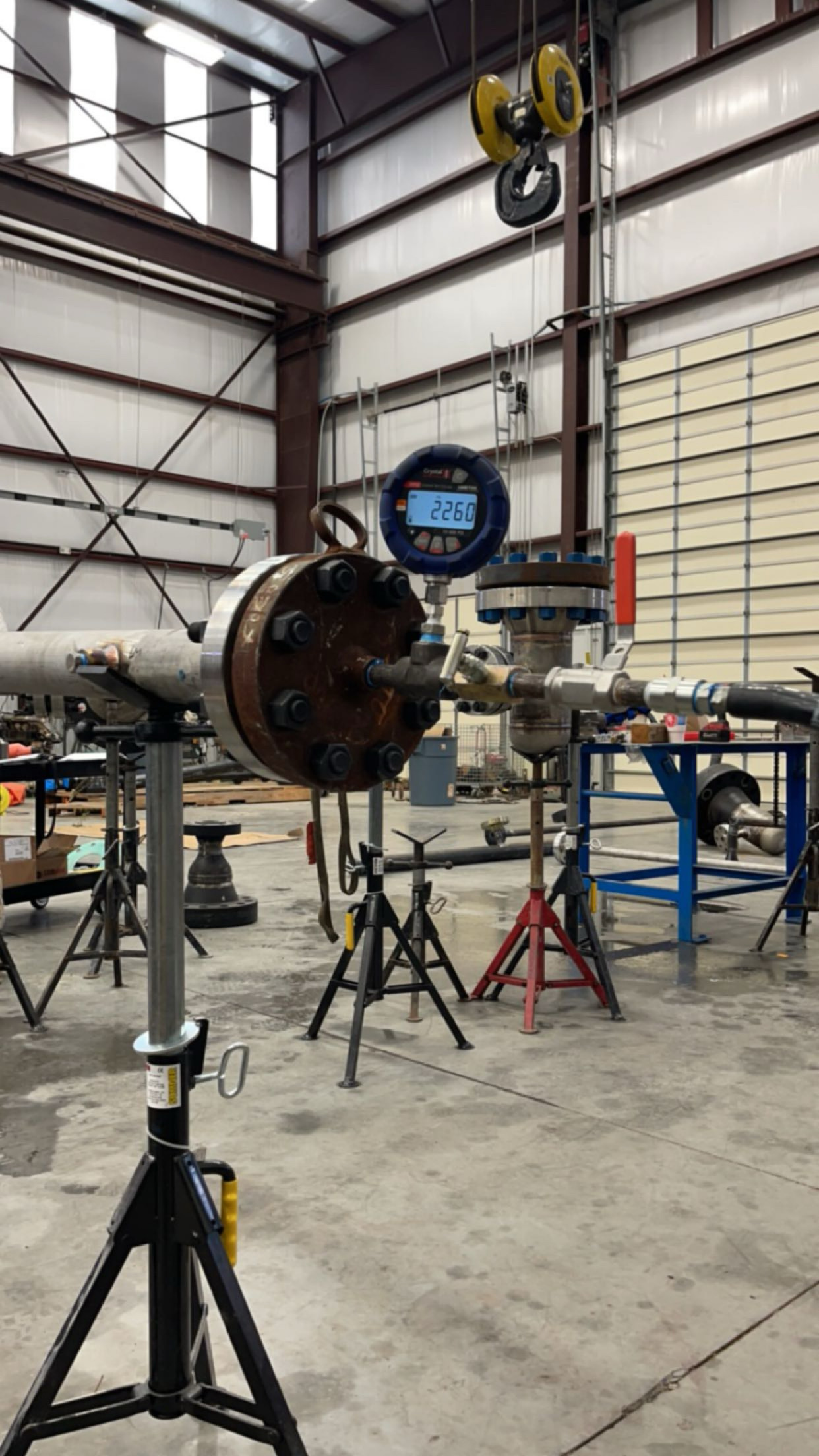 Tulsa Specialty Welding pressure testing fabricated industrial piping