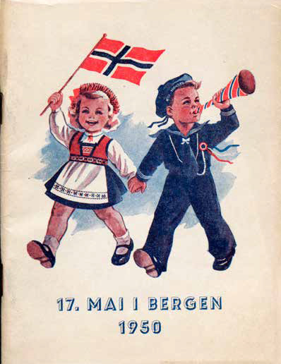 Historisk trykt 17. mai-program fra Bergen, bilde 1