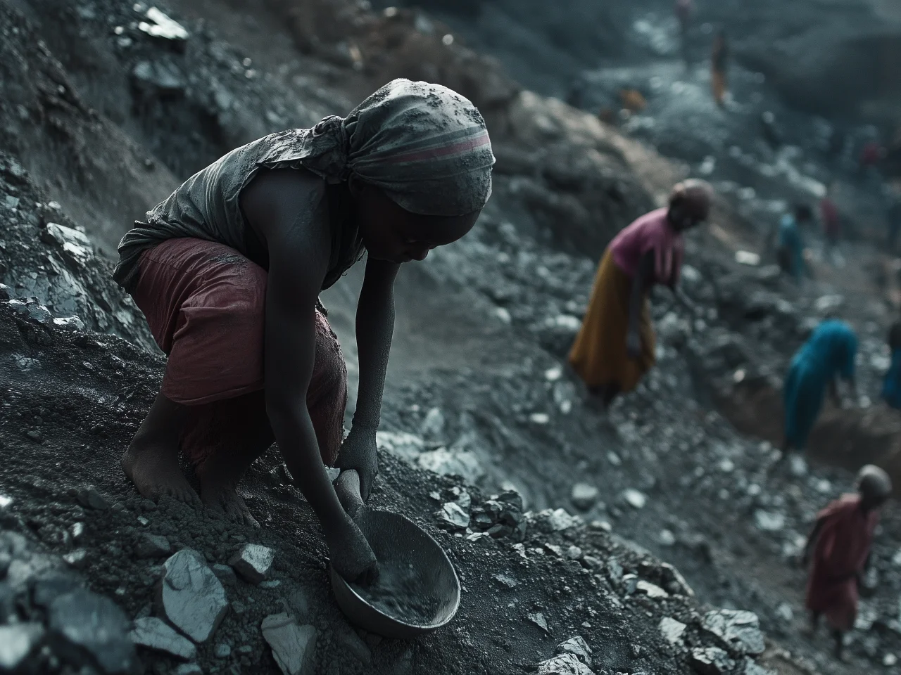 Children in cobalt mine