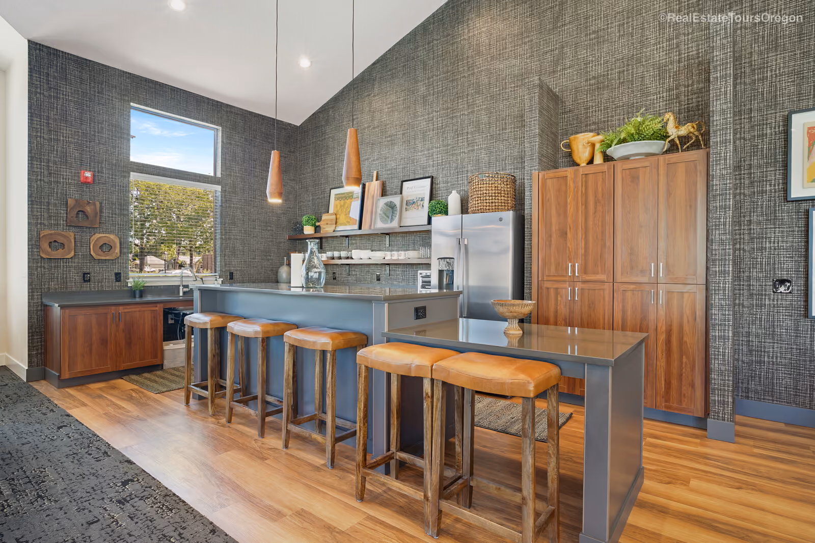Shared kitchen at The Jory Apartments in Salem, Oregon