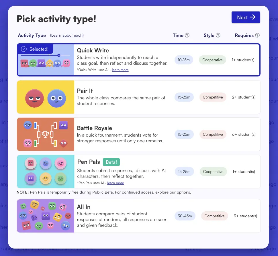 Updated launch modal in Short Answer