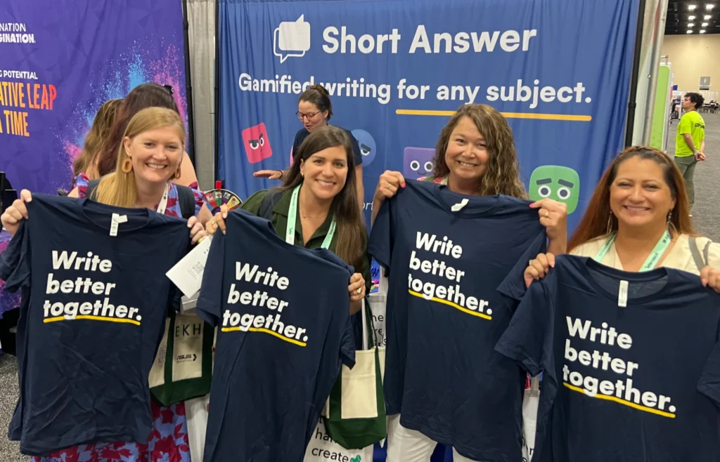 Educators at the Short Answer booth at ISTE 2025
