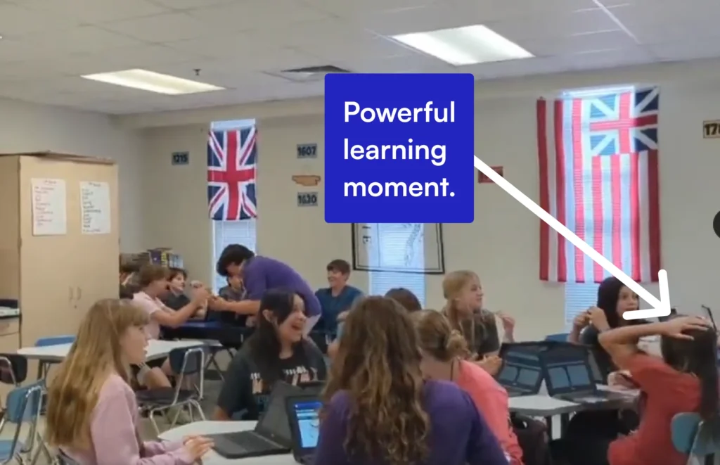 A student reacts with disappointment
