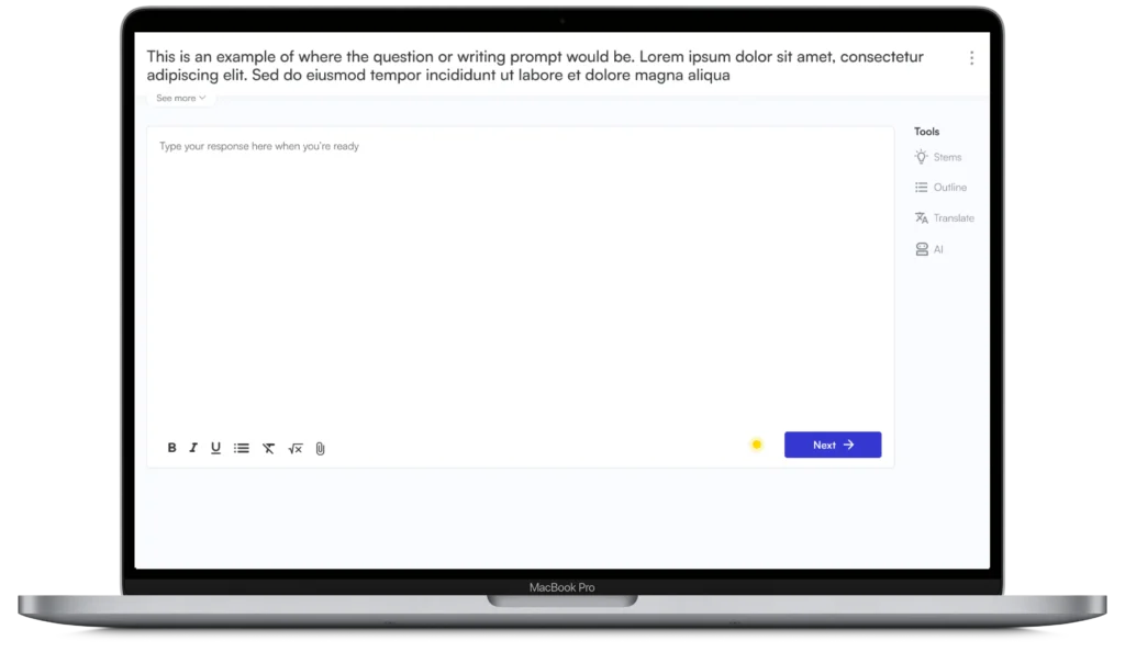 Updated writing interface